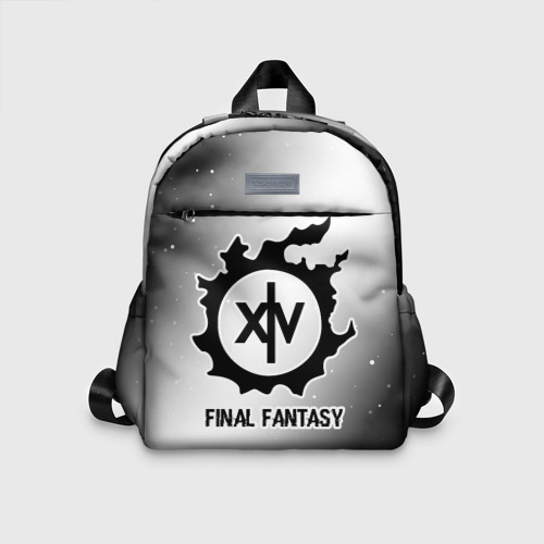 Детский рюкзак 3D с принтом Final Fantasy glitch на светлом фоне, вид спереди #2