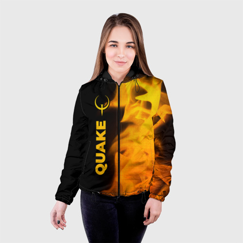 Женская куртка 3D Quake - gold gradient: по-вертикали, цвет черный - фото 3