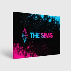 Холст прямоугольный The Sims - neon gradient: надпись и символ