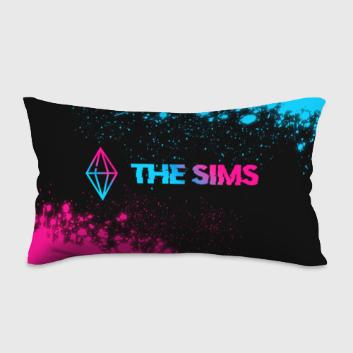 Подушка 3D антистресс The Sims - neon gradient: надпись и символ
