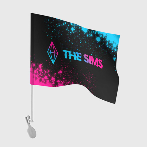 Флаг для автомобиля The Sims - neon gradient: надпись и символ