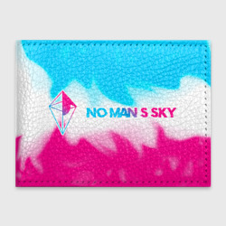 Обложка для студенческого билета No Man's Sky neon gradient style: надпись и символ