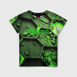 Детская футболка 3D CSGO green  abstract