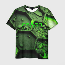 Мужская футболка 3D CSGO green  abstract