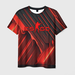 Мужская футболка 3D CS GO red neon