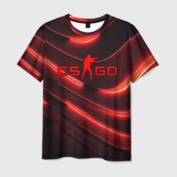 Мужская футболка 3D CS GO red  neon