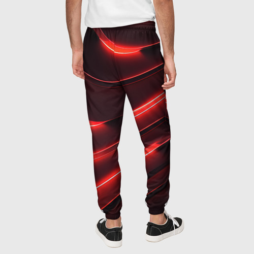 Мужские брюки 3D Красный неоновый герб России, цвет 3D печать - фото 5