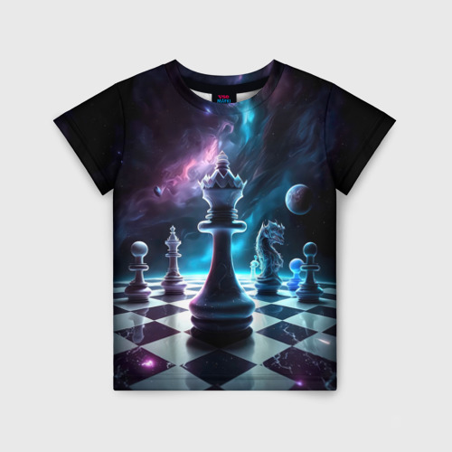 Детская футболка 3D Космические шахматы, цвет 3D печать