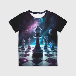 Детская футболка 3D Космические шахматы