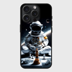Чехол силиконовый для Apple iPhone 15 Pro Мax матовый Космонавт и шахматы