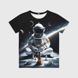 Детская футболка 3D Космонавт и шахматы