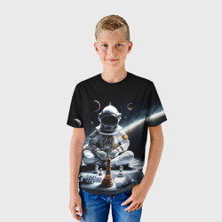 Детская футболка 3D Космонавт и шахматы - фото 2