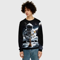 Мужской свитшот 3D Космонавт и шахматы - фото 2