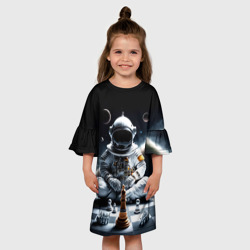 Детское платье 3D Космонавт и шахматы - фото 2