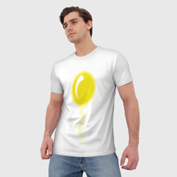 Мужская футболка 3D Желтый воздушный шарик - фото 2