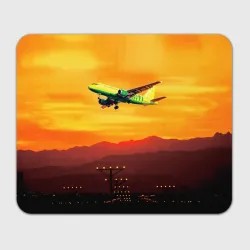 Прямоугольный коврик для мышки S7 Боинг 737 Оранжевый закат