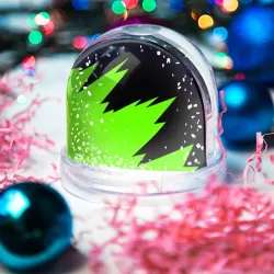 Игрушка Снежный шар Черно-зеленый узор - фото 2