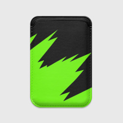 Картхолдер Magsafe магнитный Черно-зеленый узор