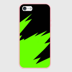 Чехол для iPhone 5/5S матовый Черно-зеленый узор