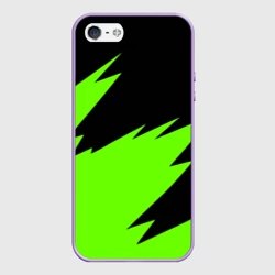 Чехол для iPhone 5/5S матовый Черно-зеленый узор