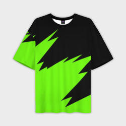 Мужская футболка oversize 3D Черно-зеленый узор