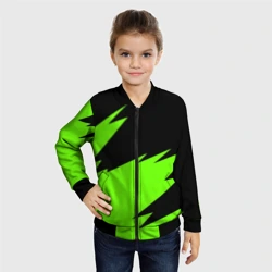 Детский бомбер 3D Черно-зеленый узор - фото 2
