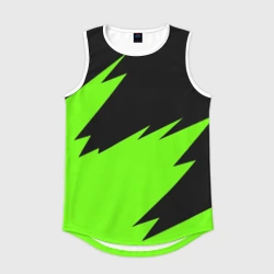 Мужская спортивная майка 3D Черно-зеленый узор