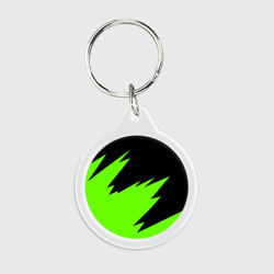 Брелок круглый Черно-зеленый узор