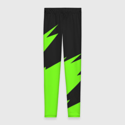 Леггинсы 3D Черно-зеленый узор