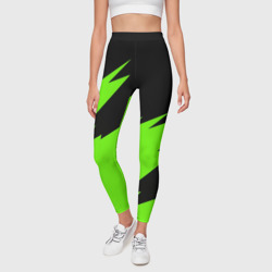 Леггинсы 3D Черно-зеленый узор - фото 2