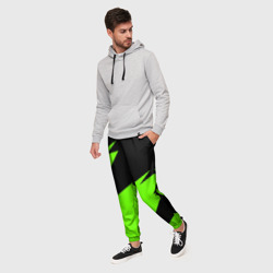 Мужские брюки 3D Черно-зеленый узор - фото 2