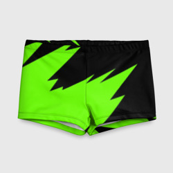 Детские купальные плавки 3D Черно-зеленый узор