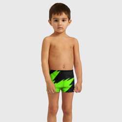 Детские купальные плавки 3D Черно-зеленый узор - фото 2