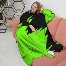 Плед с рукавами Черно-зеленый узор - фото 2