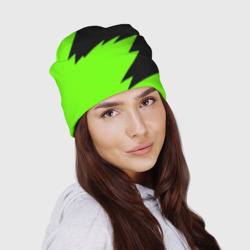 Шапка 3D Черно-зеленый узор - фото 2