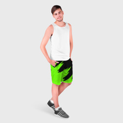 Мужские шорты 3D Черно-зеленый узор - фото 2