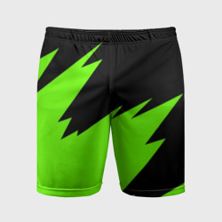 Мужские шорты спортивные Черно-зеленый узор
