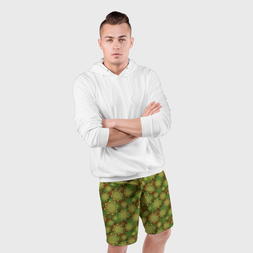 Мужские шорты спортивные Вирус - камуфляж, цвет 3D печать - фото 5