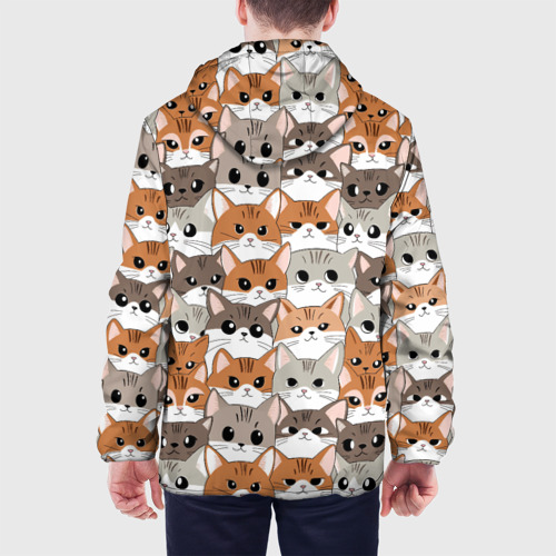 Мужская куртка 3D с принтом Паттерн милые котики, вид сзади #2