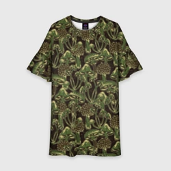 Детское платье 3D Магические грибы - камуфляж