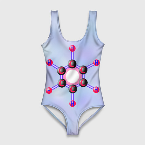 Женский купальник 3D Формула бензола, цвет 3D печать