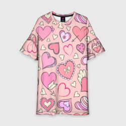 Детское платье 3D Many hearts