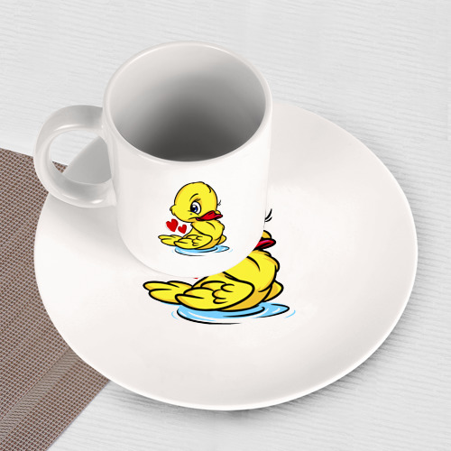 Набор: тарелка + кружка Duckling hearts - фото 3