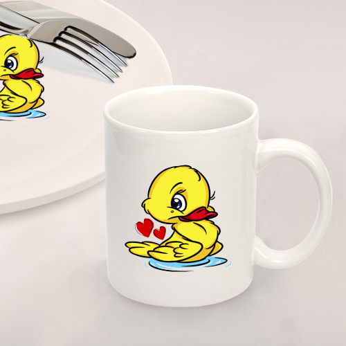 Набор: тарелка + кружка Duckling hearts - фото 2