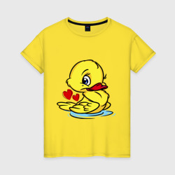 Женская футболка хлопок Duckling hearts