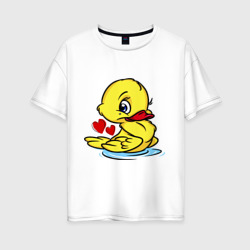 Женская футболка хлопок Oversize Duckling hearts