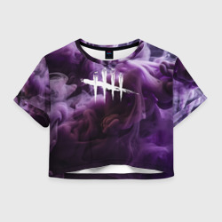 Женская футболка Crop-top 3D Dead By Daylight Logo Smoke