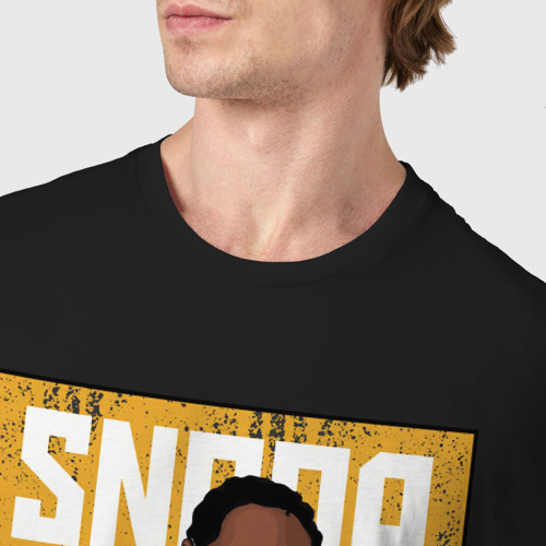 Мужская футболка хлопок с принтом Snoop dogg с цепями, фото #4