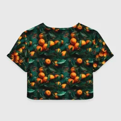 Женская футболка Crop-top 3D Яркие апельсины - фото 2