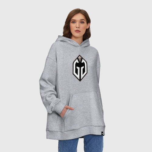 Худи SuperOversize хлопок Gaimin Gladiators logo, цвет меланж - фото 3